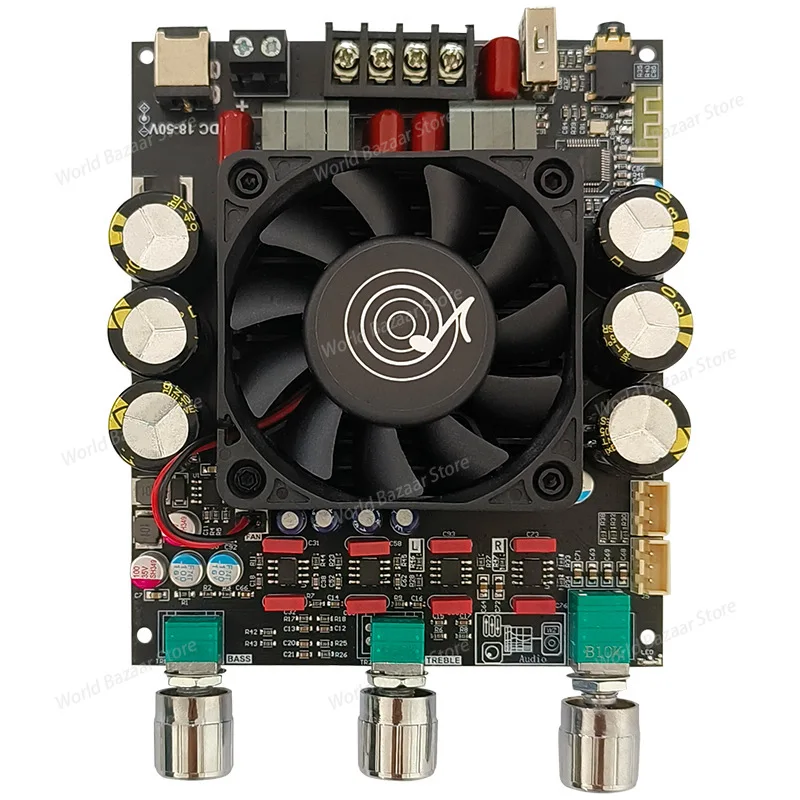 Плата цифрового усилителя мощности 3002T Bluetooth 2.0, стерео 300 Вт + 300 Вт с контролем высоких и низких тонов TPA3255