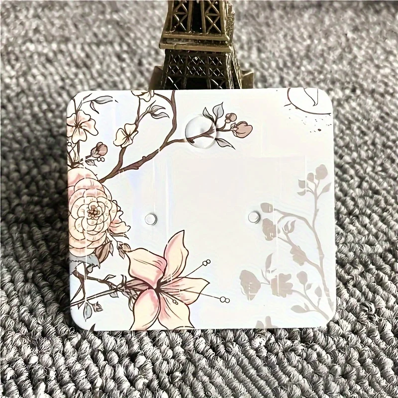 100pcs Colorful Flower and Bird Earrings Cardboard DIY Earrings Packaging Material for Small Cards That Can Be Hung