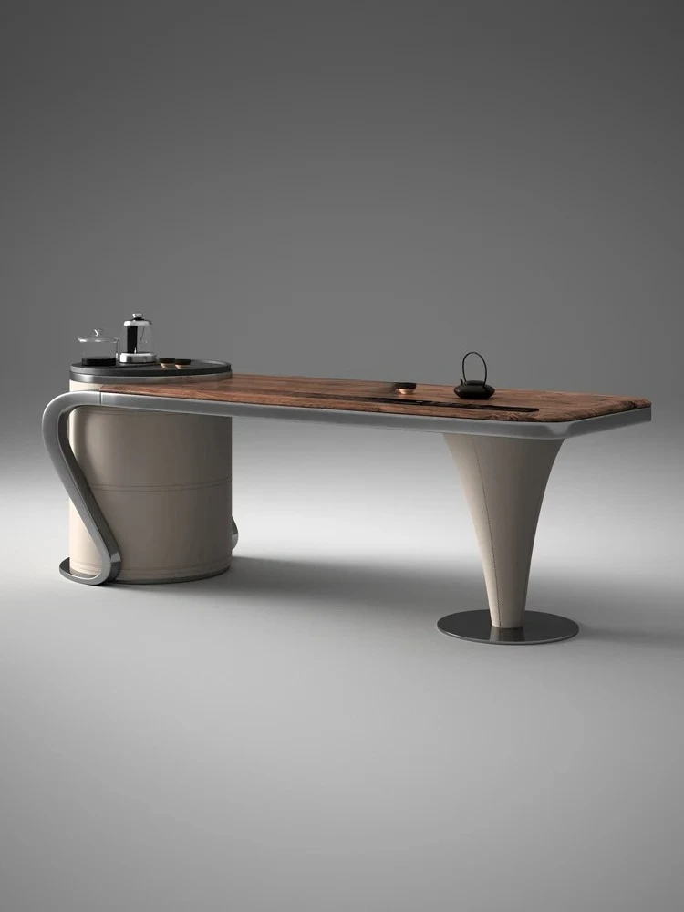 

Североамериканский чайный столик из черного ореха, чайный столик, письменный стол, встроенный светильник, роскошный минималистский стол