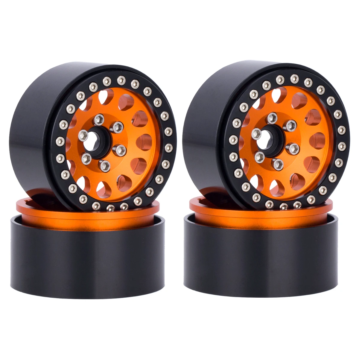 عجلات خرز من الألومنيوم مقاس 1.9 بوصة لزاحف RC 1/10 - متوافقة مع محوري SCX10، Wraith، TRX4، TRX6، D90، Tamiya، Capra (4 قطع) #5