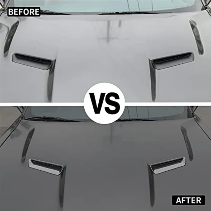 -AT52 Osłona wylotu powietrza klimatyzacji na maskę, akcesoria zewnętrzne do Dodge Challenger 2015-2022, ABS, 2 sztuki