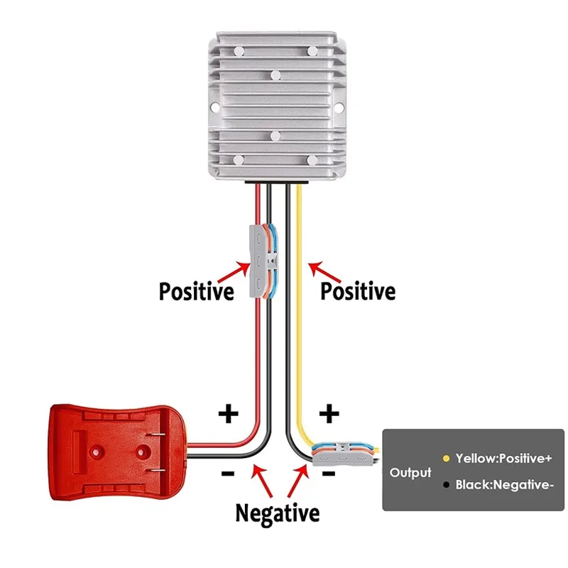 DIY Refit Power Tool аккумулятор Aadpter для Milwaukee 18V батареи DC для выходного адаптера 15A понижающий преобразователь Преобразователь