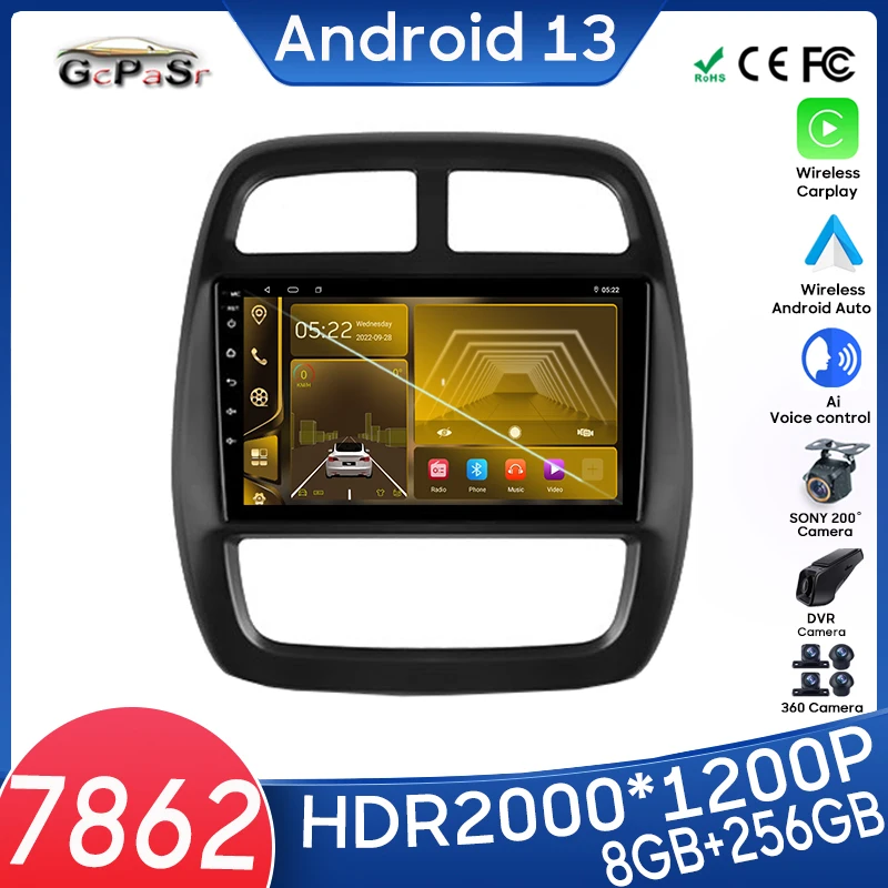 

Car Dvd For Renault Kwid 2015 - 2019 Multimedia Player Bluetooth Carplay DSP RDS Mirror Link Touch Screen Rear Camera 8 Core BT