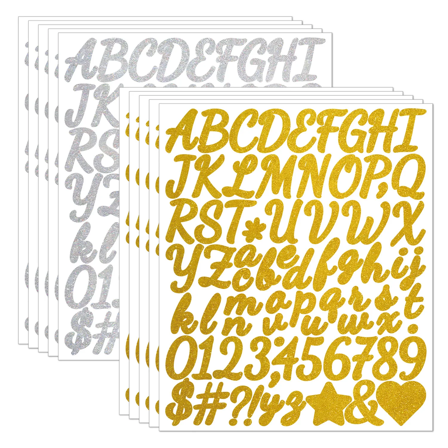 1.5 Inch Gold Sparkle Alphabet Stickers Self Adhesive Vinyl for Diploma Gift Craft Scrapbooking Graduation Decor