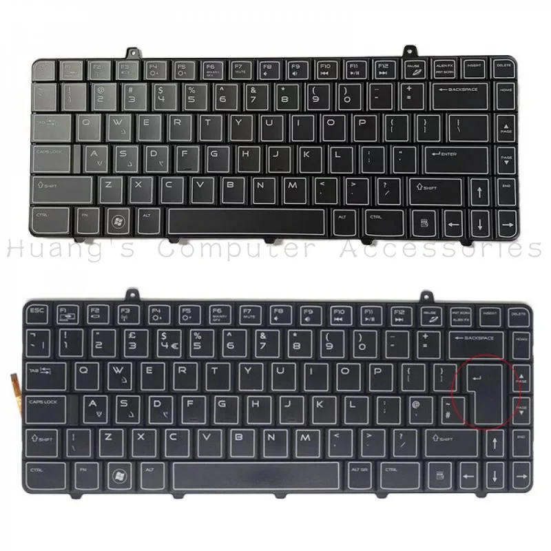 SS+RFXVK Laptop Keyboard Backlit / Non Backlight Option For Dell Alienware M11X R1 R2 Replacement Part