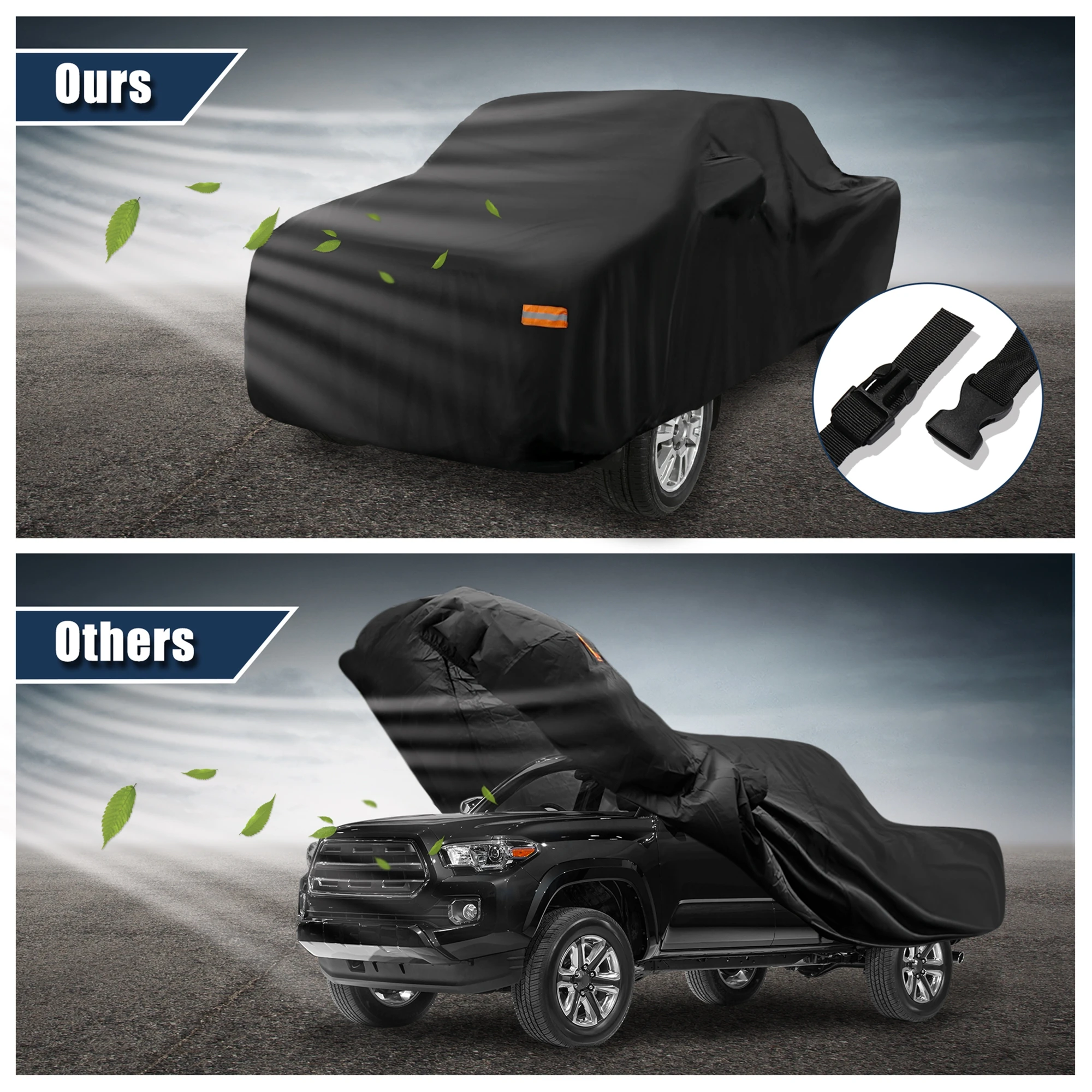 

Motoforti Pickup Truck Car Cover for Toyota Tacoma Double Cab 4DR 5.0 ft Bed 05-21 Sun Rain Dust Wind Protection