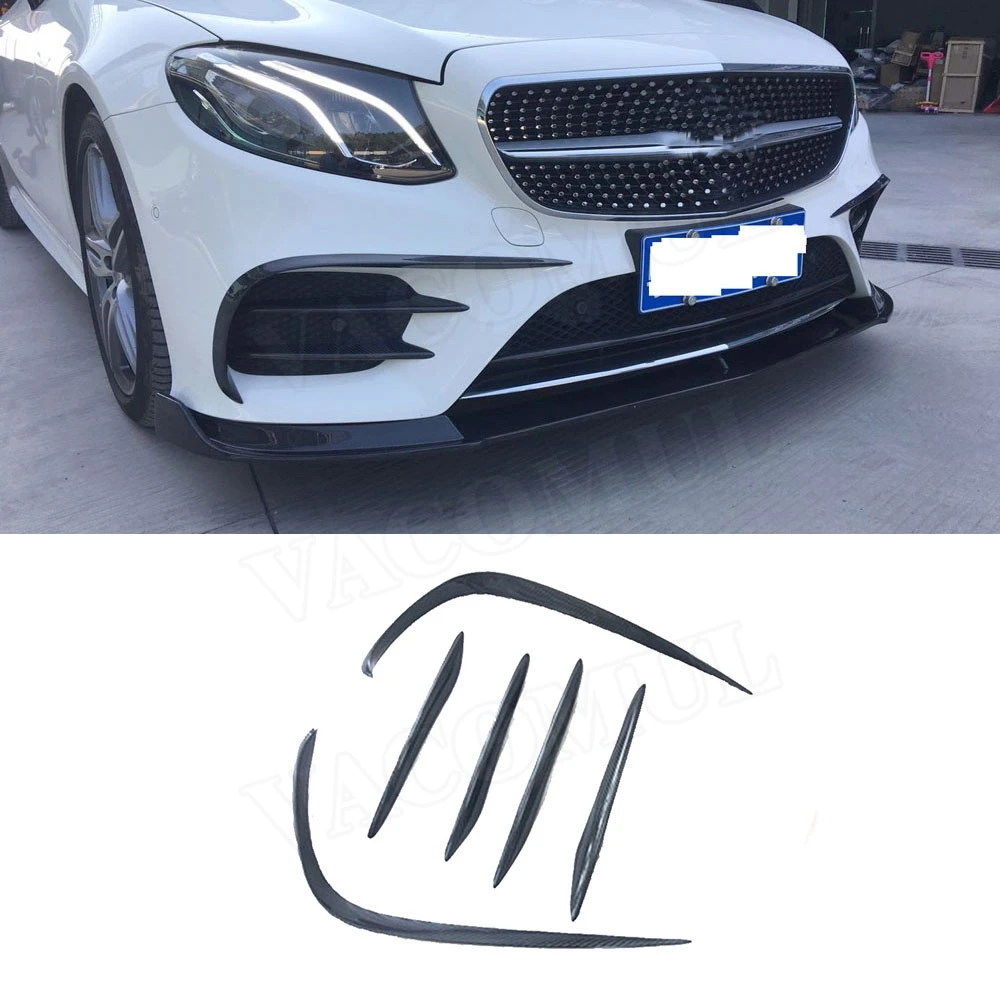 

VACOMUL 6PCS Carbon Fiber Front FogLamp Air Vent Cover Trim Frame Strips For Mercedes Benz E Class W213 Sport 2017-2019