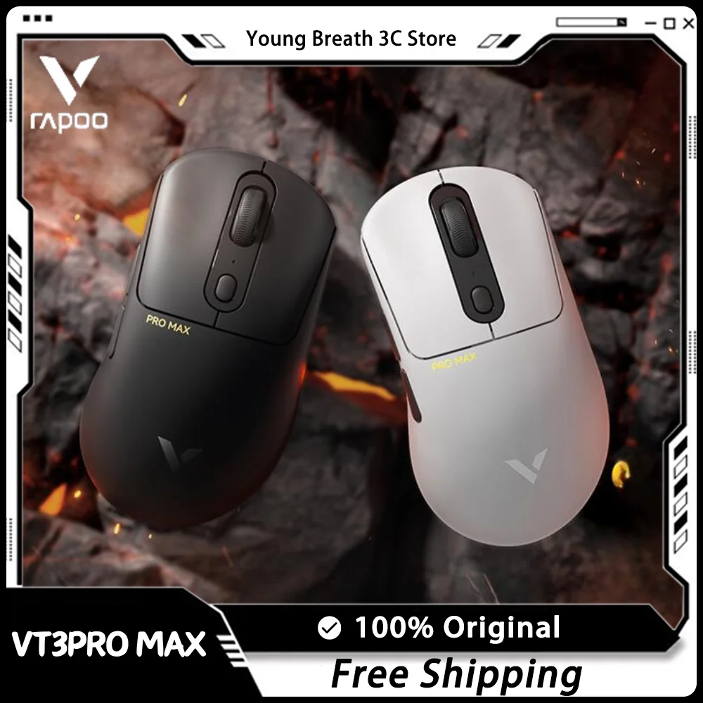 

Беспроводная мышь Rapoo VT3/VT1PRO MAX PAW3950, 2-режимная игровая мышь FPS с низкой задержкой, легкий игровой аксессуар для ПК, подарок на заказ