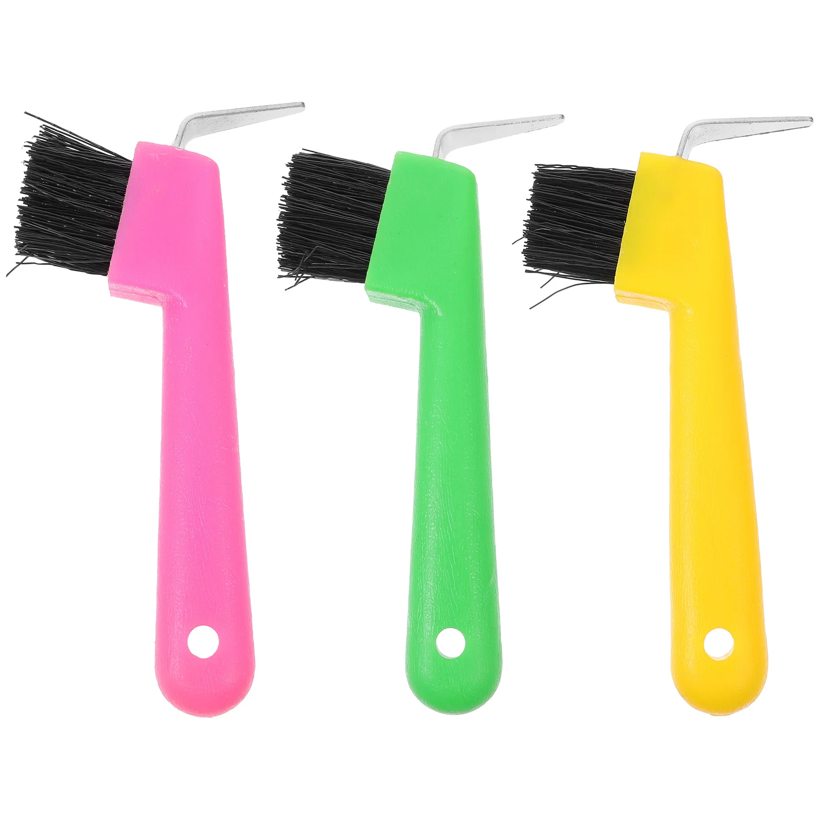 الحصان حافر اختيار عززت الحديد البلاستيك المحمولة مرنة قبضة مقبض حدوة الحصان تنظيف فرشاة أداة تهذيب الشعر