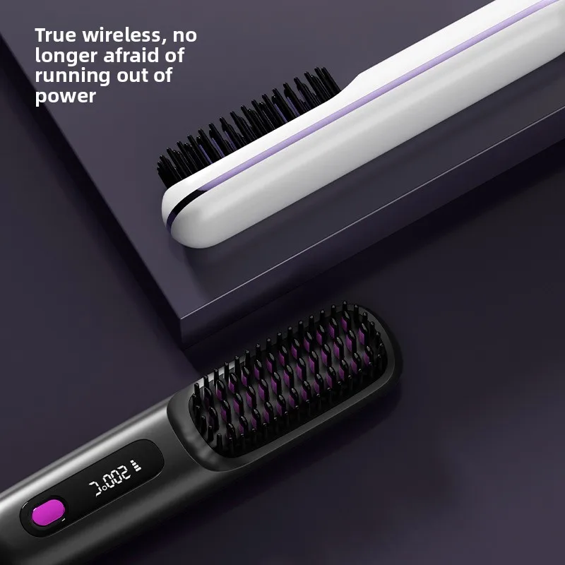 New Cross Border Wireless Straightening Comb, Negative Ion Straightening Comb, Wireless Straight Roll Portable Straightening Cur image 4