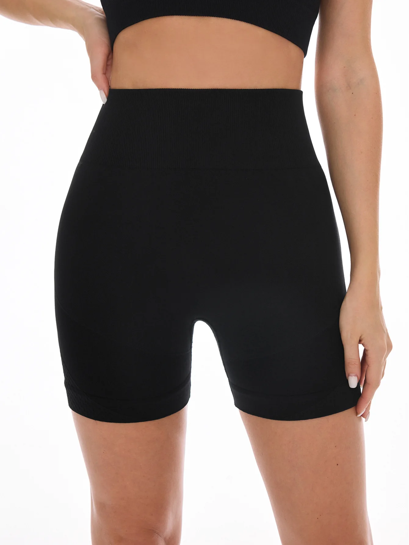 

Outdoor quick-drying yoga wear for sports, black yoga shorts for women, cycling, fitness and running fitness wear