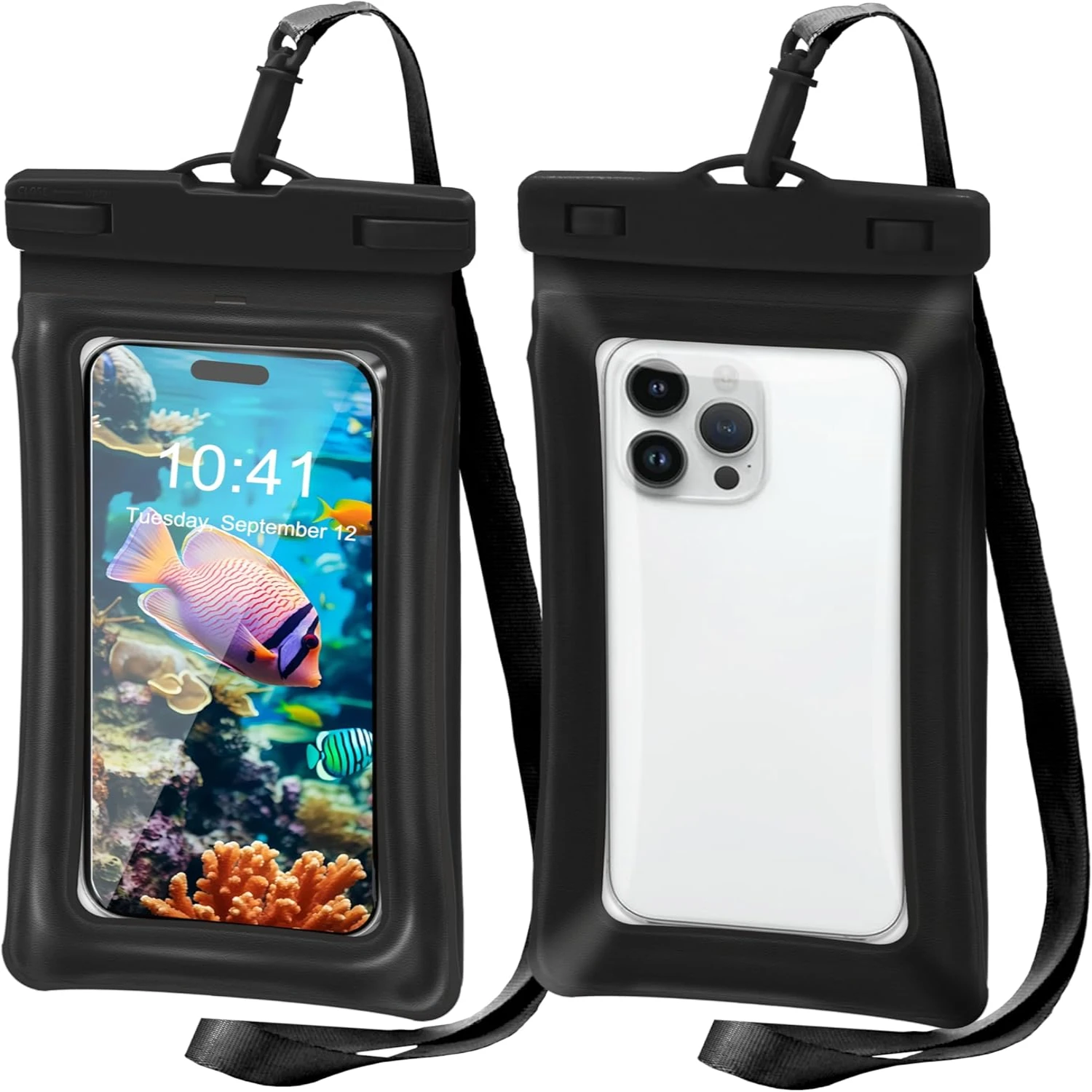 

Floating Waterproof Cellphone Pouch, Large Waterproof Phone Dry Bag for 15 14 13 Max Cellphone, IPX8 Cellphone Kayak Accesso