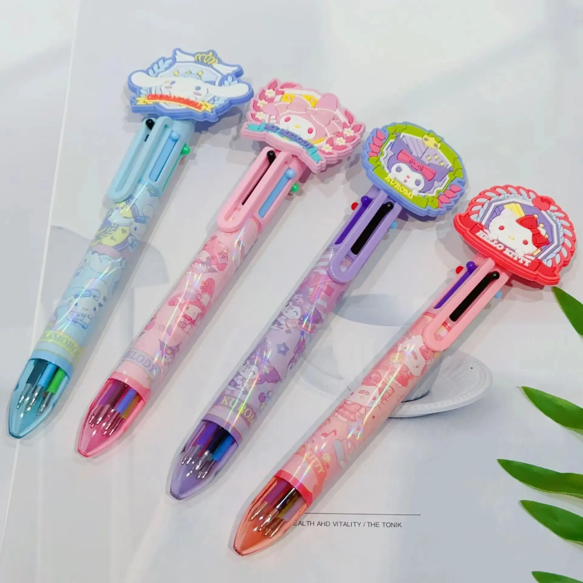 6 Multicolored New Pens Academy Series Sanrio mymelody Kuromi Cinnamoroll Cute bear Cartoon Ballpoint Pen School Stationery gift