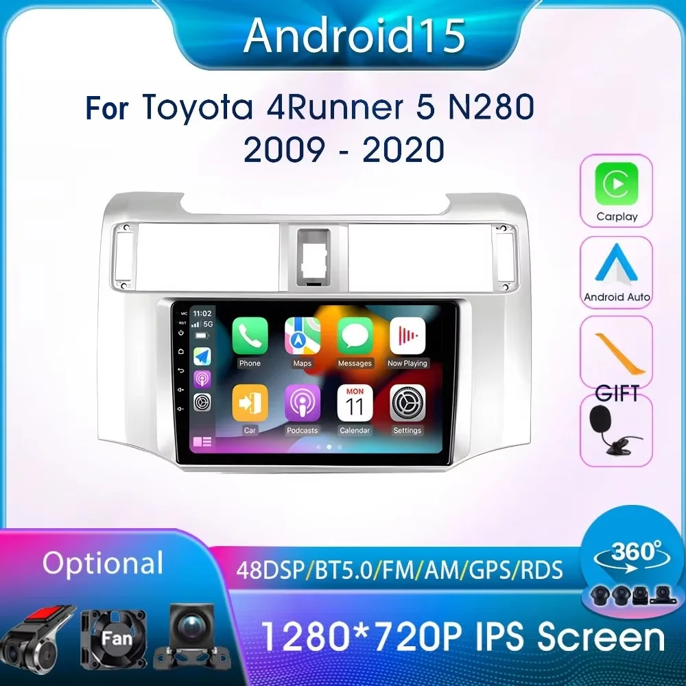 

Car Intelligent System For Toyota 4Runner 5 N280 2009-2020 Carplay GPS Navi 2Din Car Radio Android Auto DSP FM Autoradio 4G WIFI