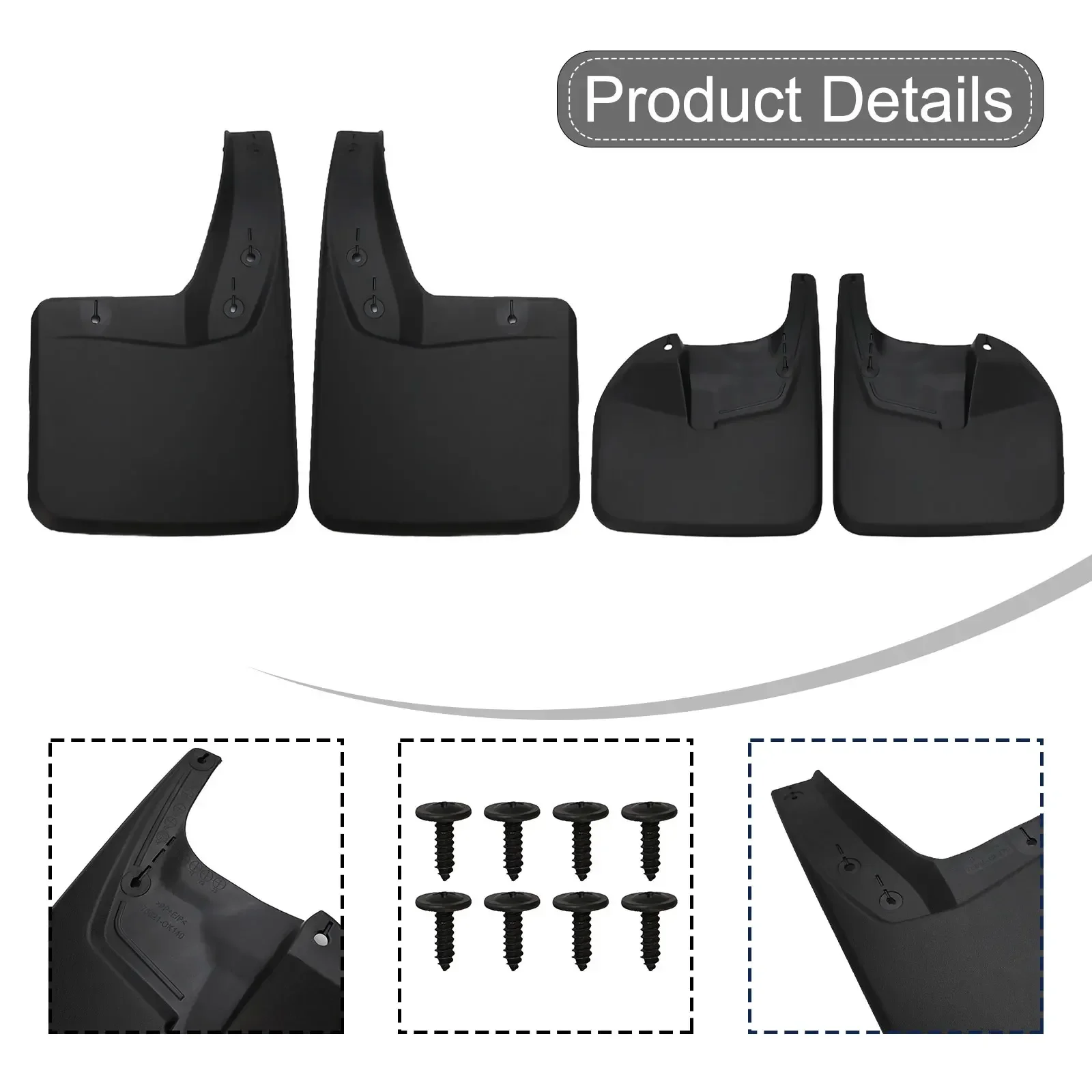 

Mudguards Car Fender Mudflaps Car Accessories Black For Hilux For Toyota Front Rear Mud Guard Mudflaps Mudguards