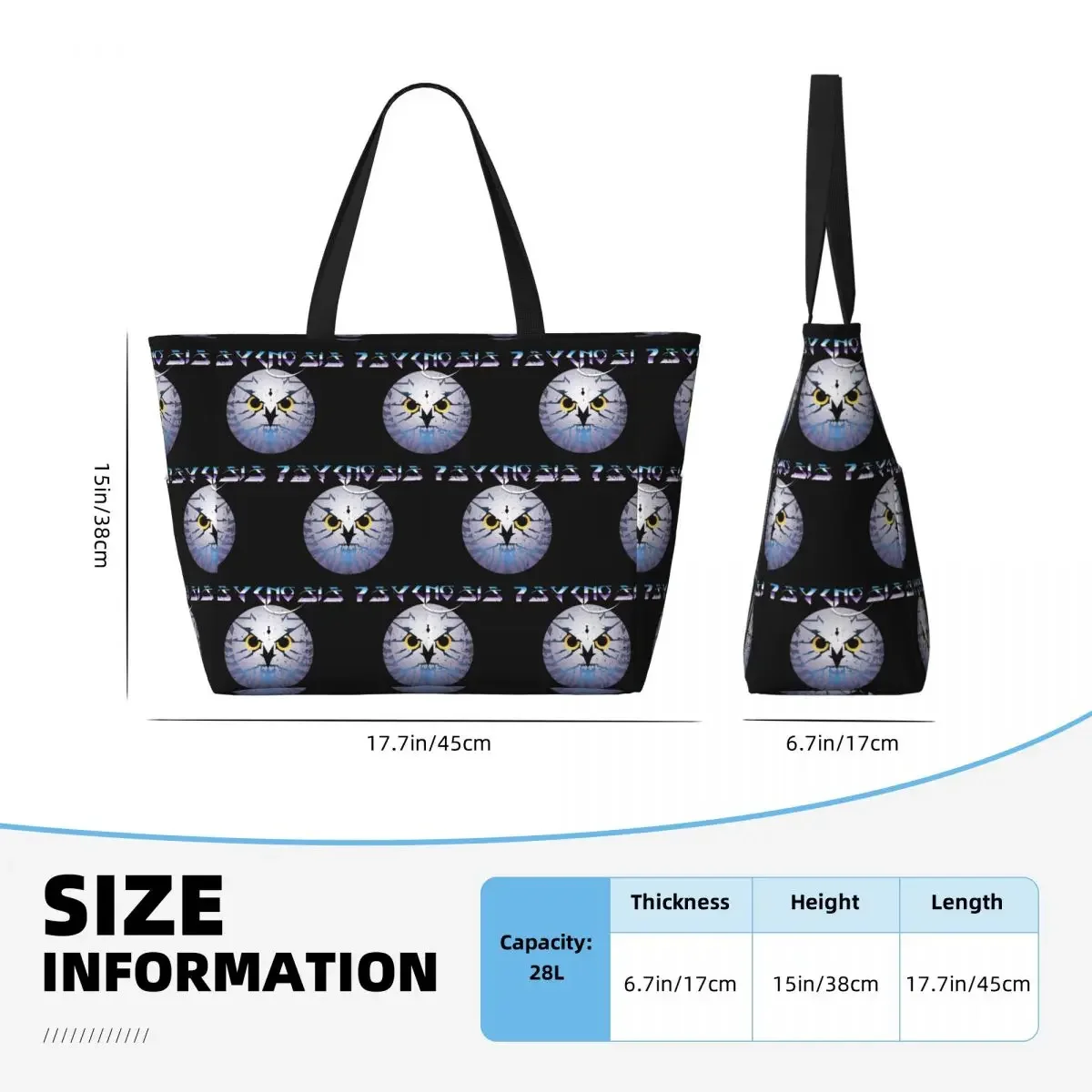 Amiga Psygnosis Owl Beach Tote Bag Sport Gym Yoga Duffle Large Tote Bag Women Travel Bag Fitness bag