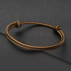 Simple Style Grade A 2mm Thin String Bracelet For Men Handmade Adjustable Bohemia Lucky Amulet Braclet Gifts For Him Pulseria