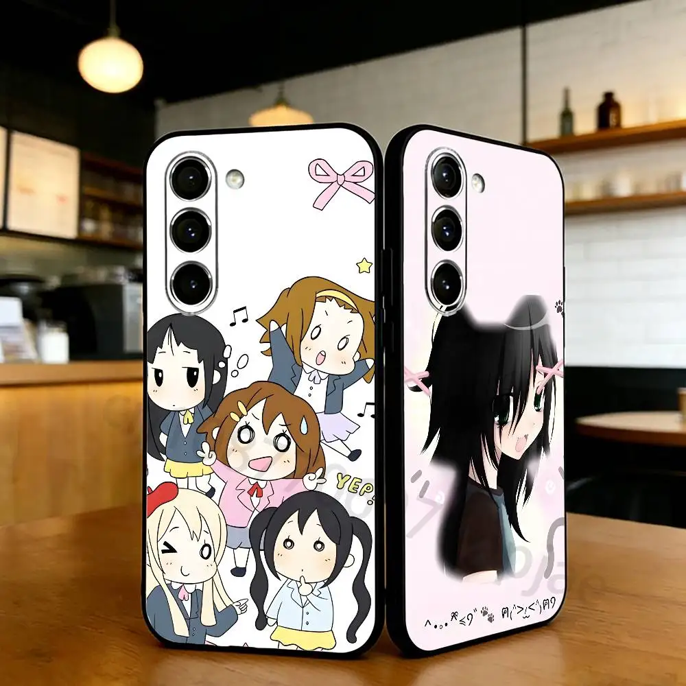 Cute Anime K-ON Girls Phone Case For Samsung S20,21,22,23,24,25,26 plus,ultra Lite Black Silicone Cover