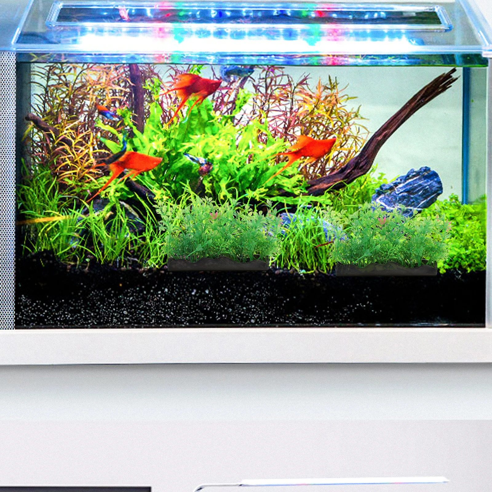 

3pcs Green Artificial Aquarium Plants Decorative Plastic Grass for Fish Tank Realistic Aquatic Seaweed Pet Supplies