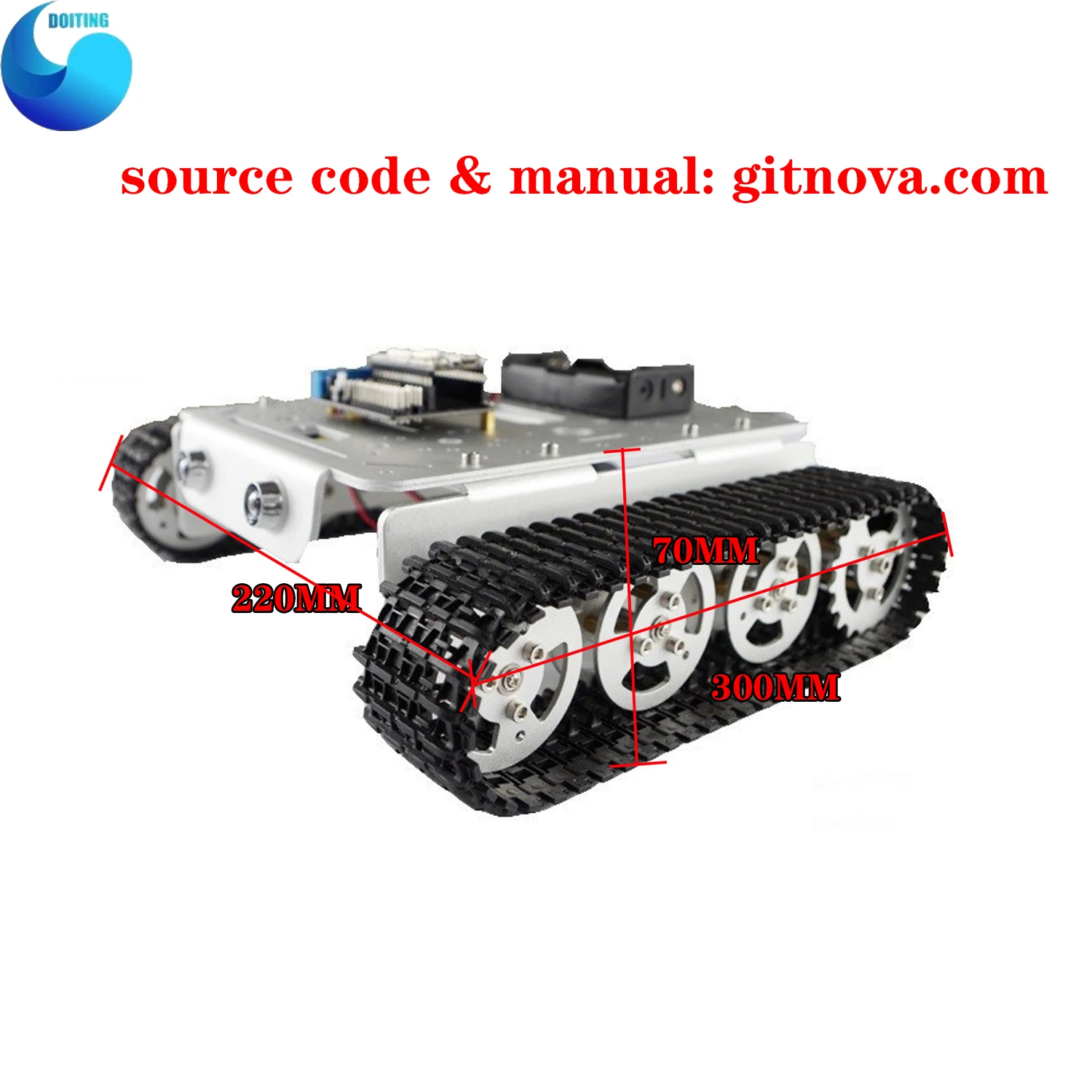 T200 Wireless Tank Chassis Controlled by Android and iOS Phone based on Nodemcu ESP8266 Development Kit RC kit  DIY RC Toy