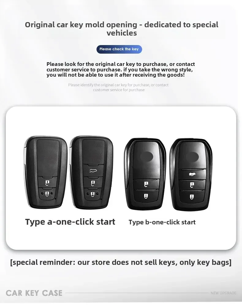 Zinc Alloy Car Key Case Cover Holder Shell For Toyota Camry Prius Land Cruiser Prado 150 Crown For Subaru Foreste XV Keychain