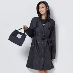 Fashion Women Thin Raincoat Poncho Ladies Waterproof Long Slim Raincoats Adults Outdoor Hiking  Windproof Rain Coat With Belt