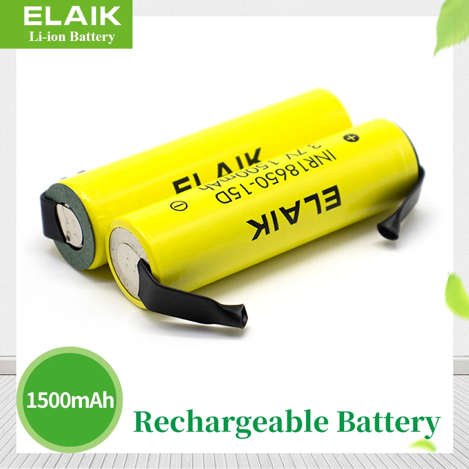 손전등용 리튬 이온 충전식 배터리, 리튬 전원 전자 손전등 장난감 및 니켈, 18650 3.7V, 1500mah