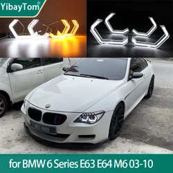 Ring Angel Eyes Turn Signal Switchback M4 Style LED White Yellow for BMW 6 SERIES E63 E64 M6 2003-2010 Car Accessories