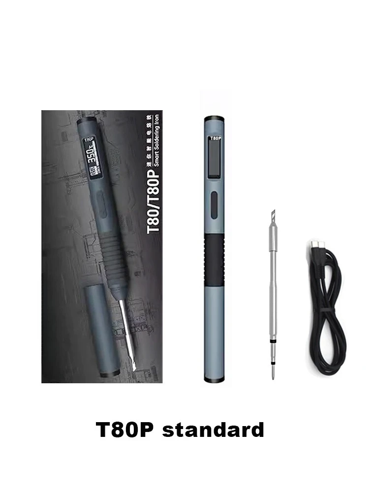 T80 T80P Intelligent Adjustable Temperature Electric Soldering Iron Portable Constant Temp Welding Station
