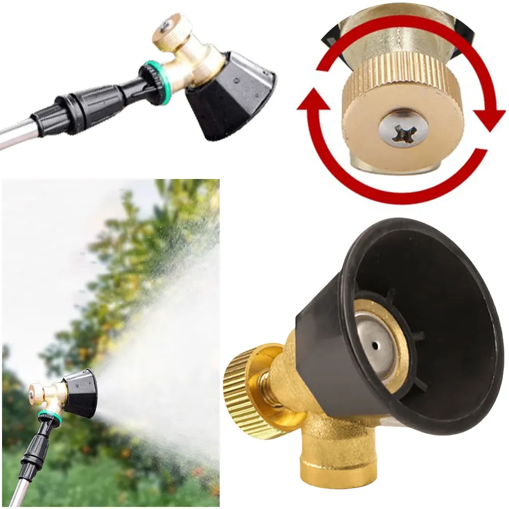 High Pressure Sprayer Nozzle Adjustable Agricultural Atomization Nozzle Brass Agricultural Spray Nozzle Head Gardening Tools