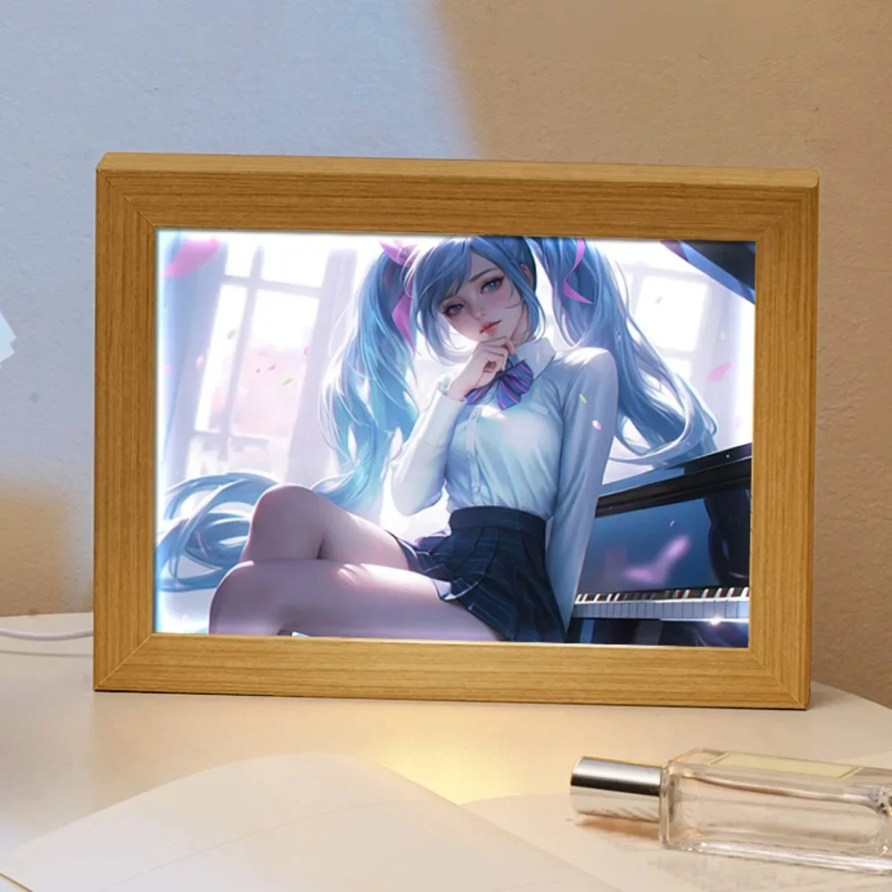 Anime Game Peripheral Cartoon Ahri Jinx High Definition Painting LED Light Picture Bedroom Atmosphere Decoration Festivals Gift