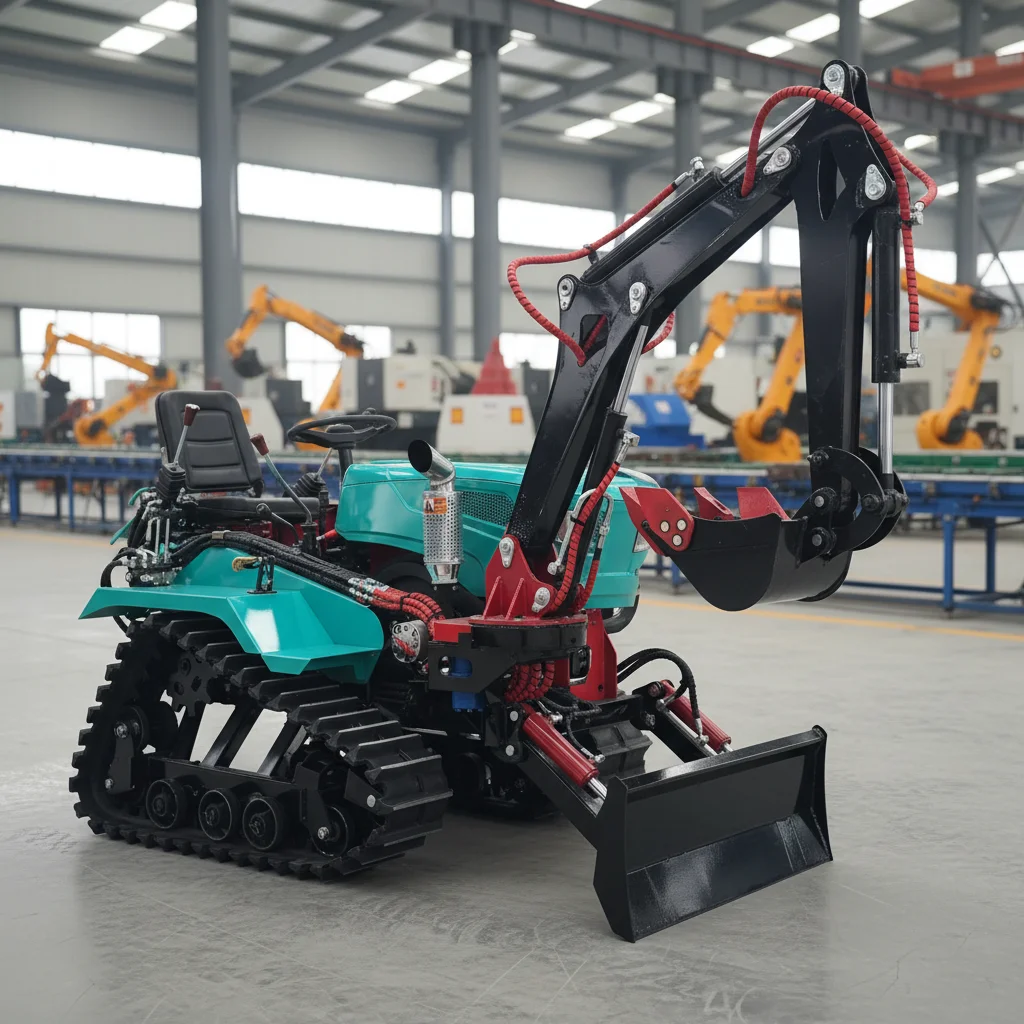 

Customize Multi Purpose 35hp Mini Track Tractor Waterproof Epa Farm Tractor With Front Loader Digger Plow Trencher