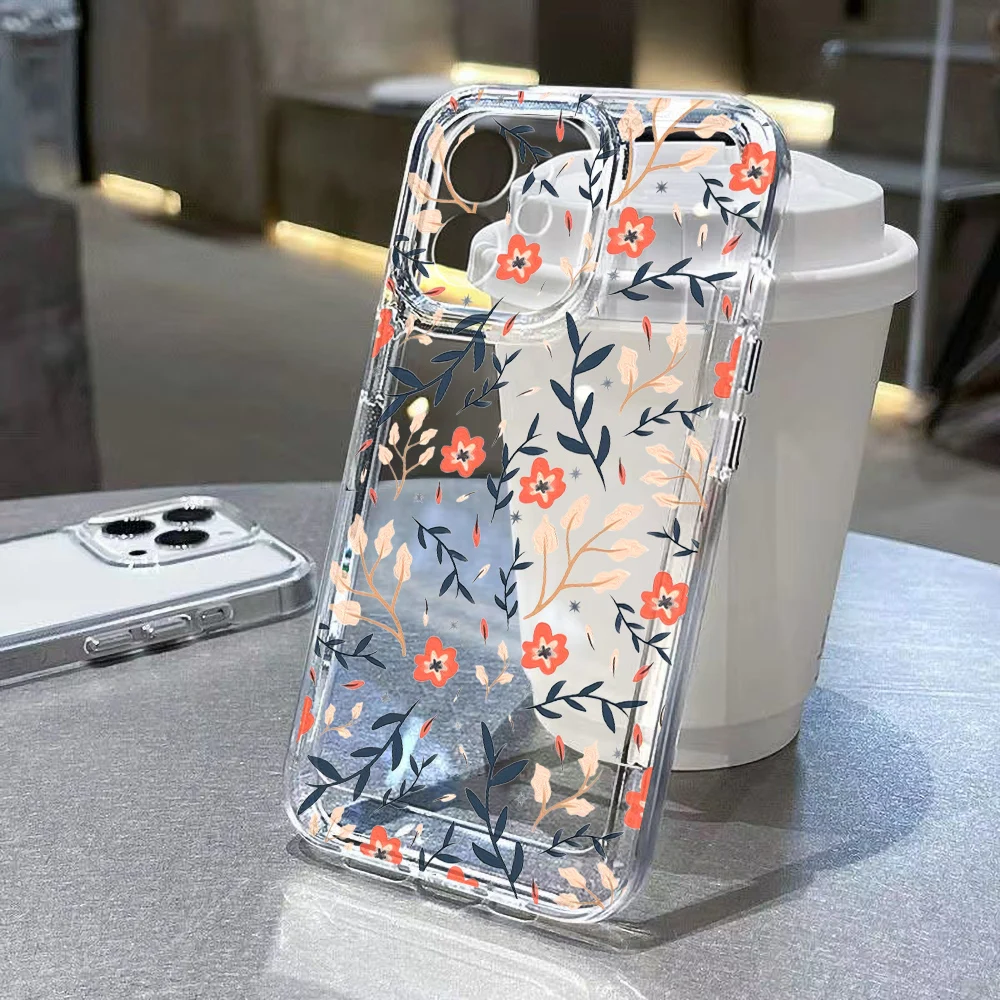 Flower Clear Case For Samsung A55 5G A54 A53 A52 A51 A35 A34 A33 A32 A24 A23 A22 A14 A13 S24 Ultra S23 S22 Plus S21 S20 FE Cover