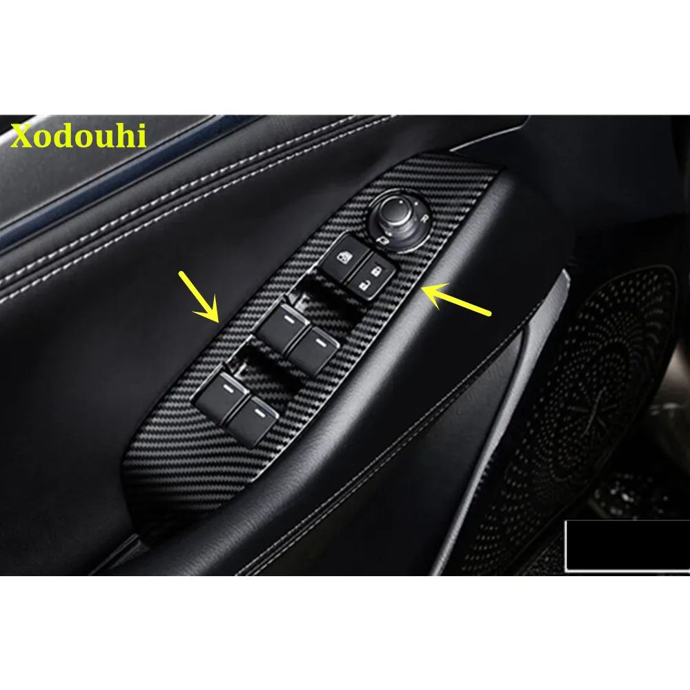 Car ABS/Steel Cover Window Glass Panel For Mazda 6 Mazda6 Atenza 2020 2021 2022 2023 Armrest Lift Switch Button Trim Frame 4PCs