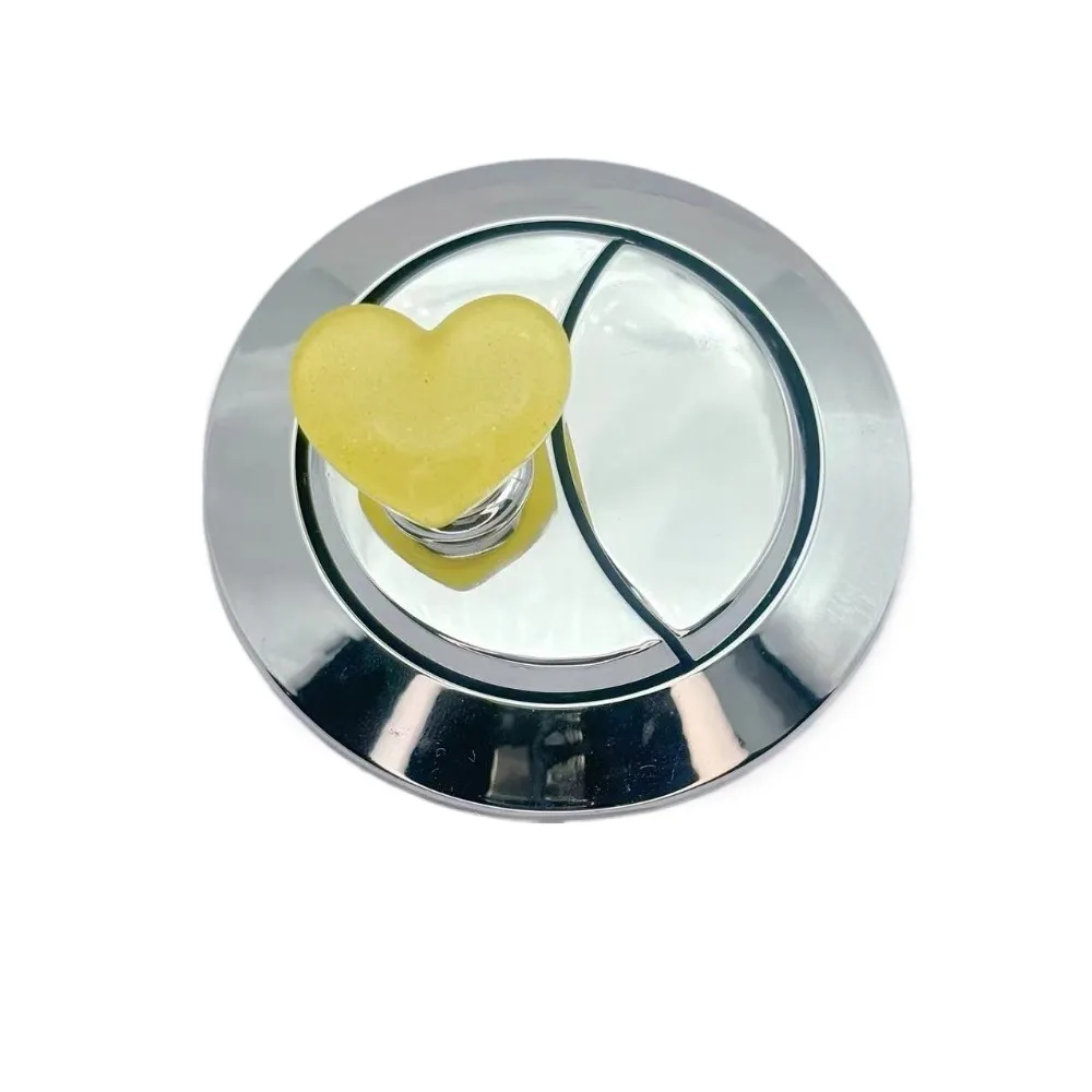 Creative Heart Shape Toilet Press Glitter Push Switch Toilet Button Love Nail Protector Water Tank Buttons Decor