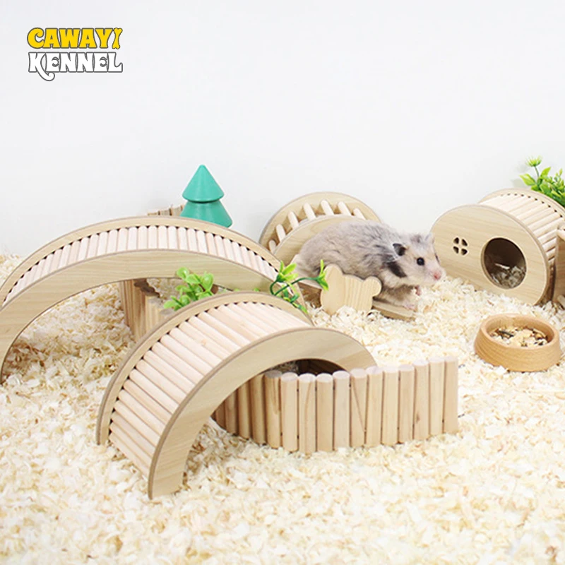 Hamster Wooden Steps Bridge Toy Guinea Pig Hedgehog Squirrel Arch Bridge Small Pet Exercise Toys Arch Bridge D9254