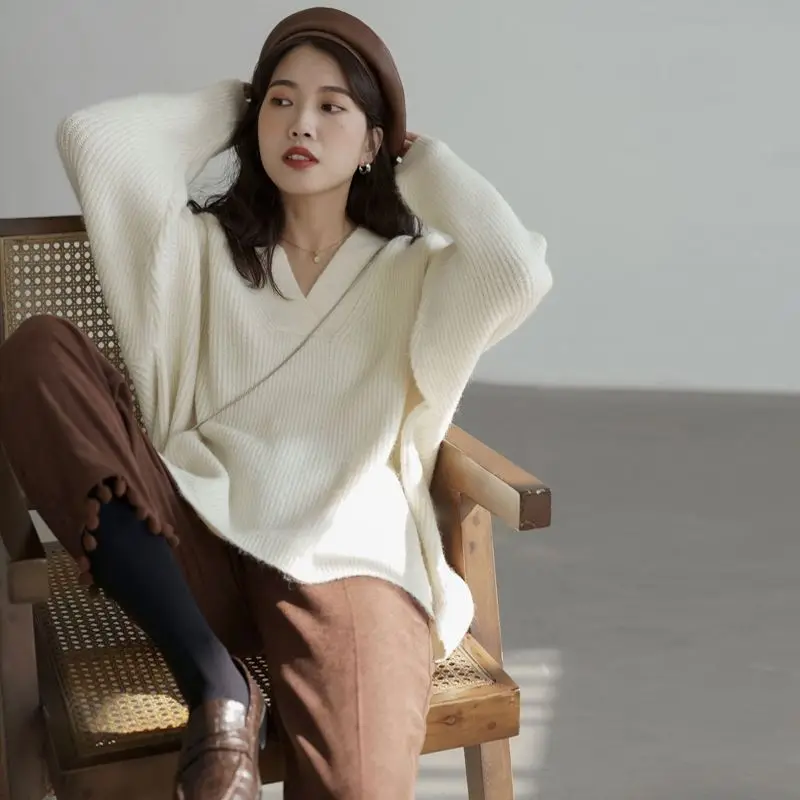 2023 Autumn/Winter New Korean Edition Solid Color Loose Versatile Fashion Sweater