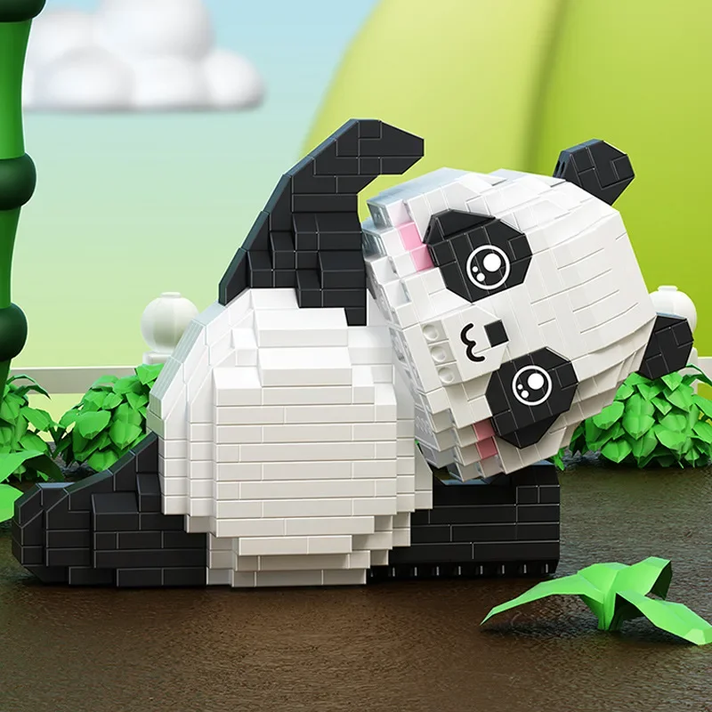 Panda Chinese building blocks toy decoration model children girls patchwork assembled gift