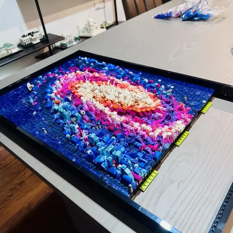 Large Scale Milky Way Inspired Brick Art Model 3091 Pieces Vivid Nebula Colors Creative Project For Adults - view 5