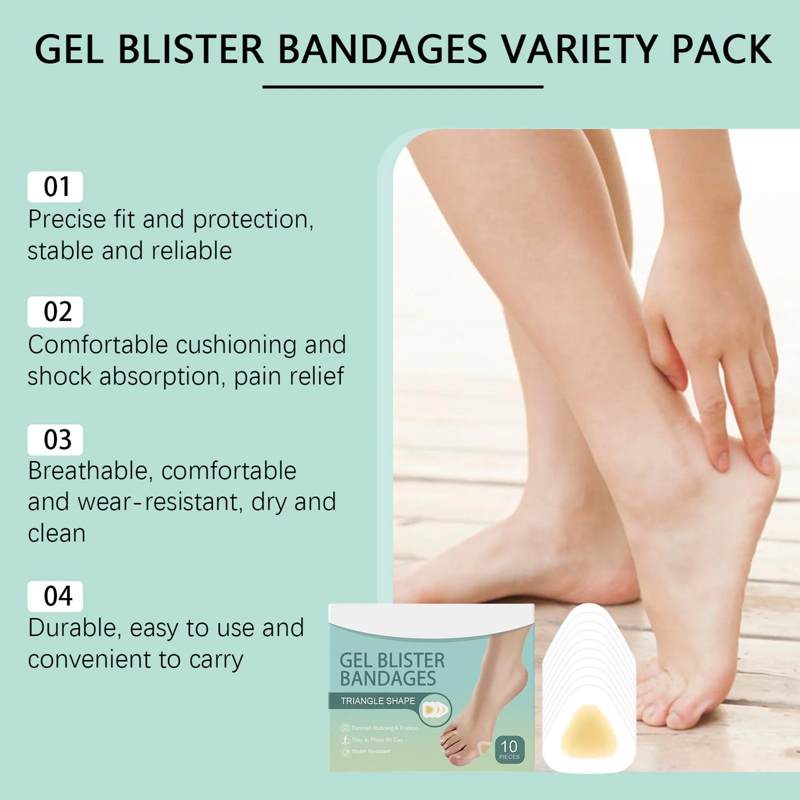 10pcs High Heels Gel Blister Bandages strong adhesive Protection Bandages for Preventing Feet Heel Abrasion
