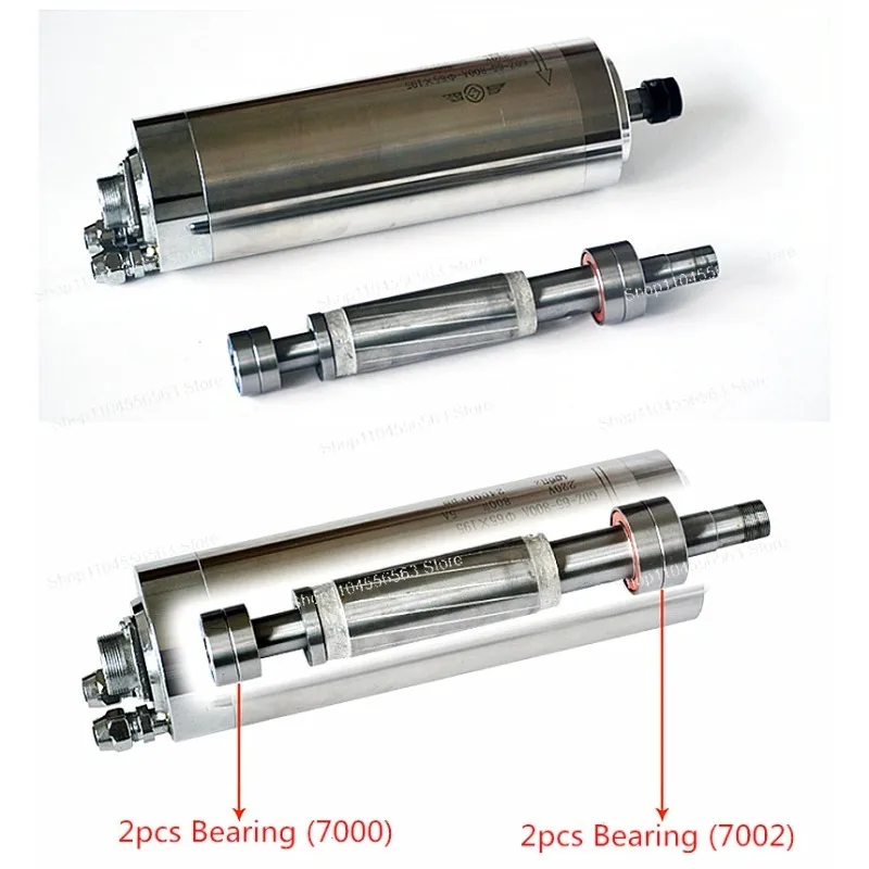220V Water Cooling Spindle Motor, 800W/1.5KW/2.2KW Multi-Power Optional, 4-Bearing for Milling, Engraving & Drilling view 4