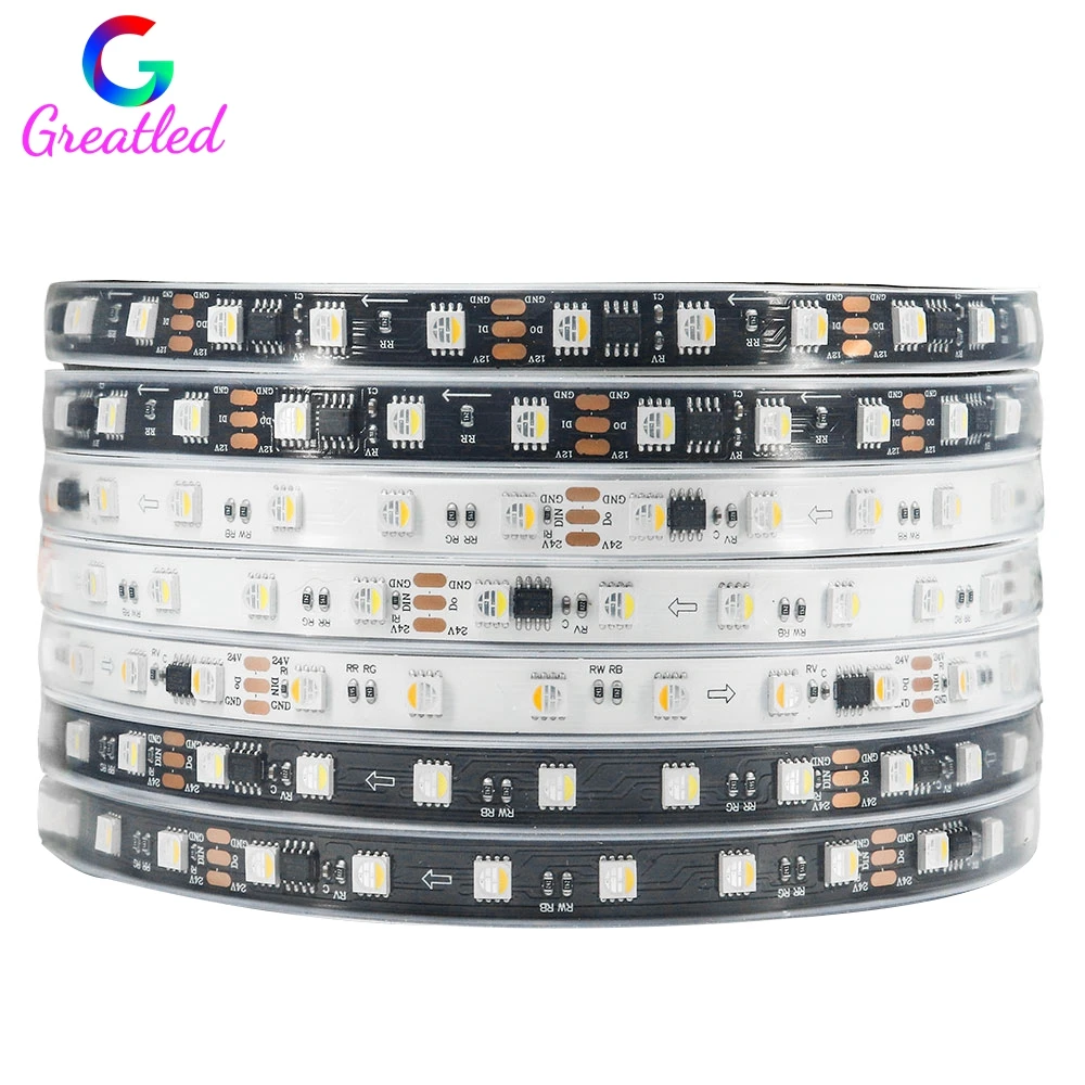 WS2814 podobne WS2811/SK6812 Led Strip RGBW/RGBNW/RGBWW 60 pikseli/Leds/m 5050 adresowalne światło LED IP30 65 67 DC12V/24V