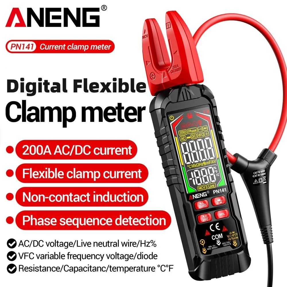 aneng-pn141-digital-flexible-clamp-meter-profession-6000a-pliers-non-contact-voltage-sensing-voltmeter-ammeter-repair-multimeter