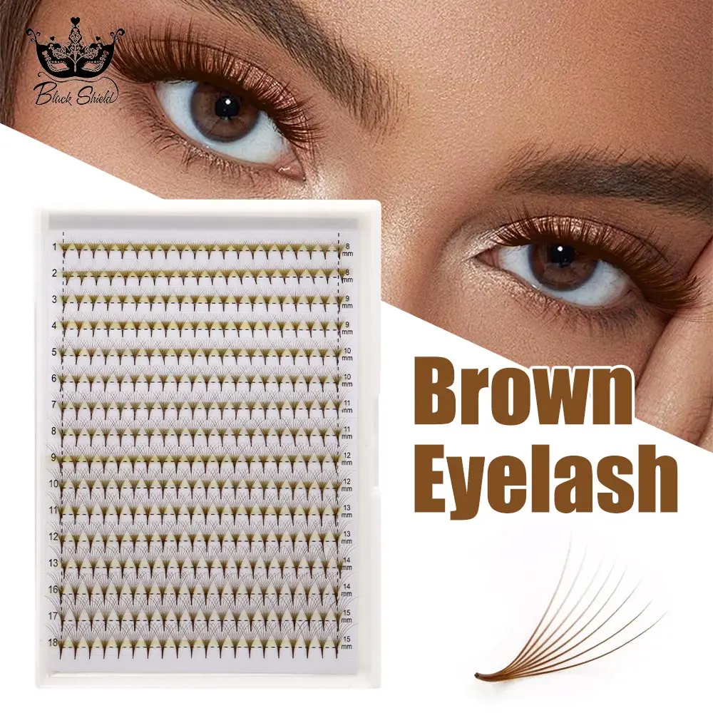 

16lines 5D 6D 8D 10D Brown Premade Fan Lash Extensions Thin Stem Pointy Base 320 Fans L Tray Promade Volume Lashes Makeup Cilio