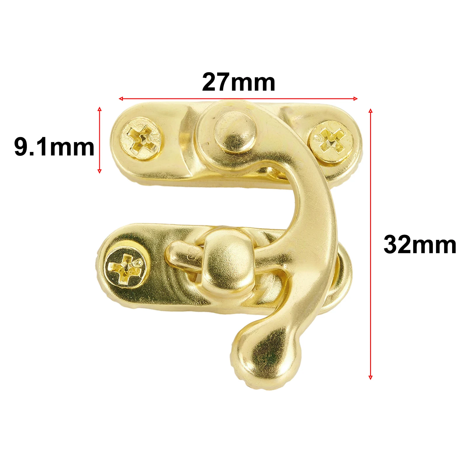 For Vintage Antique/Gift Box Lock Buckle Iron Material With 120*screws 3mm Hole Diameter 3pcs Curved Shaped Gold/Bronze/Silver