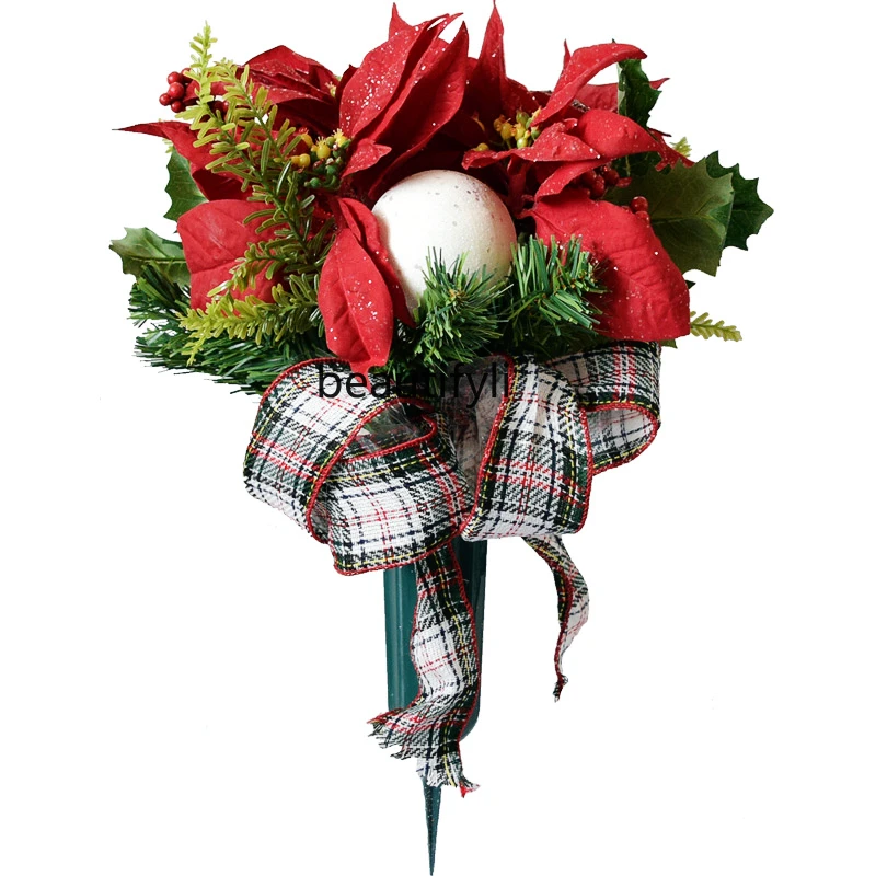 

Christmas decorations simulated pine needle leaves red berries fake flowers Christmas flower bows, flower arrangements