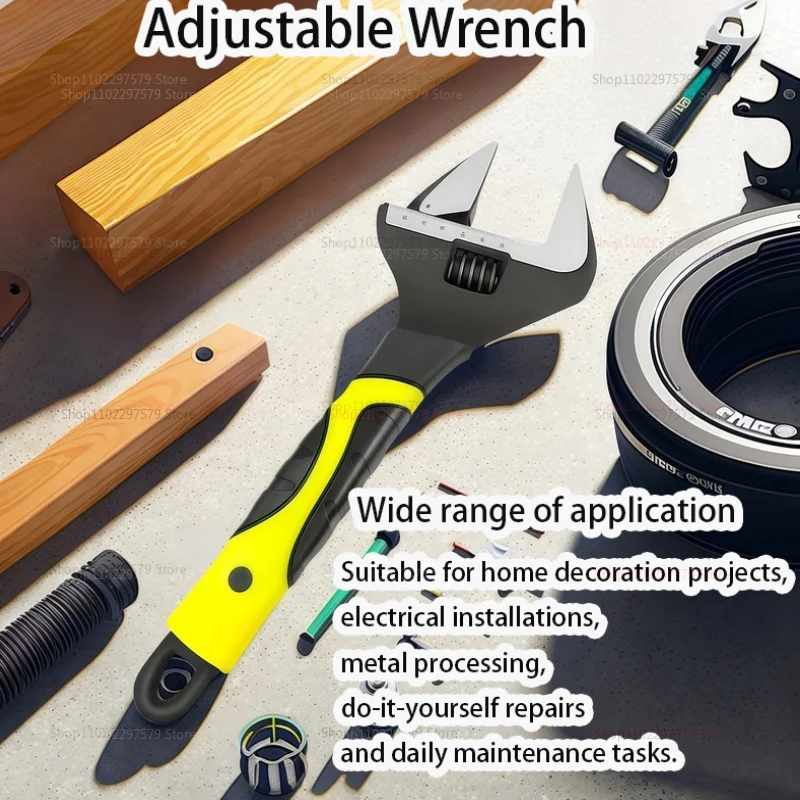 6～12インチ ステンレス製 ユニバーサル調整レンチ 広口 家庭用修理工具 トイレレンチ ハンドツール ガレージツール