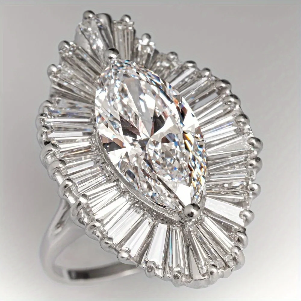Modischer, funkelnder, augenförmiger Ring mit vollsynthetischem Zirkonia für Damen, eleganter, klassischer Schmuck für Bankett, Hochzeit, Verlobung