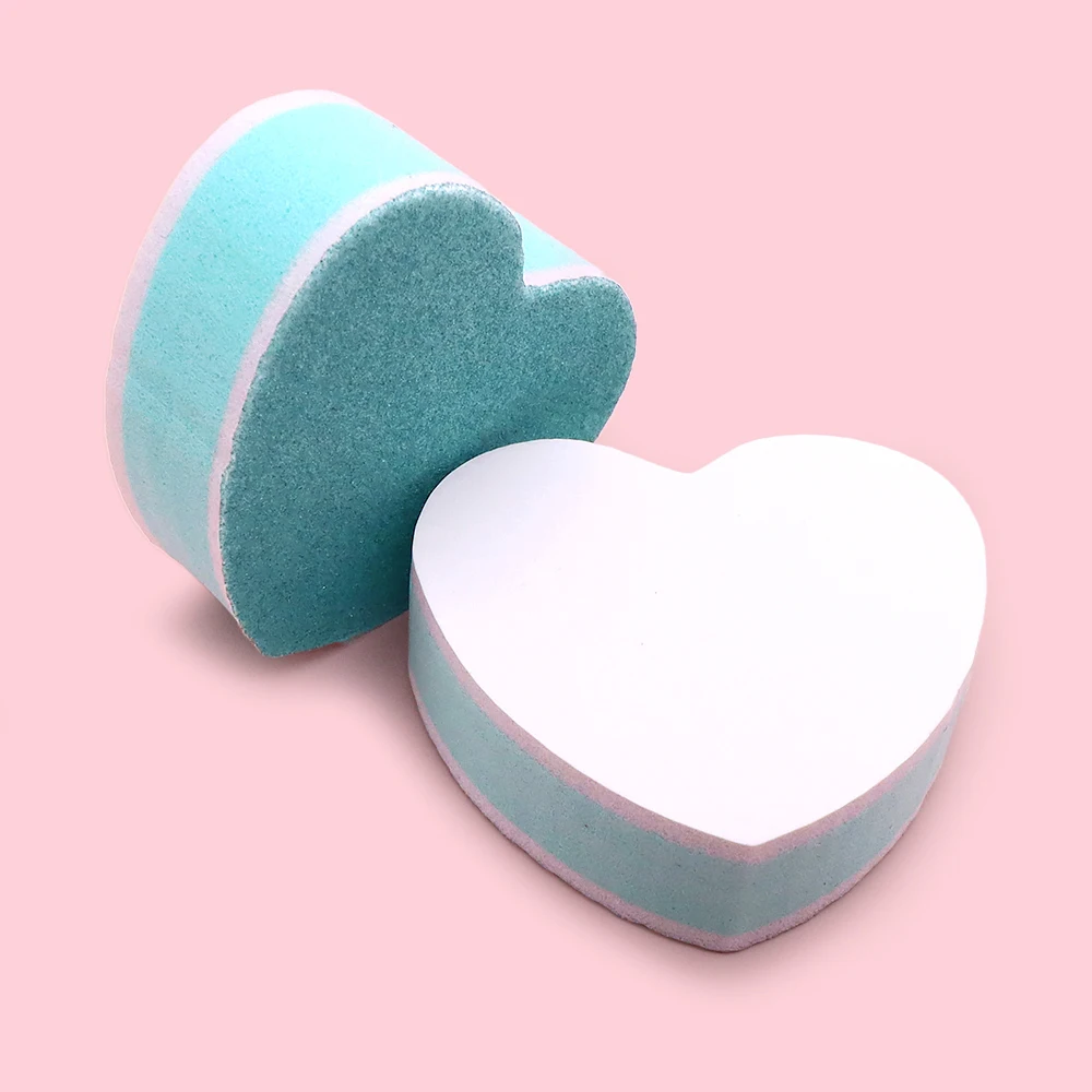 100Pcs Mini Heart Nail Files Buffer Block 300/4000 Grit Sandpaper Nails Polish File Manicure Supplies Nails Accessories And Tool