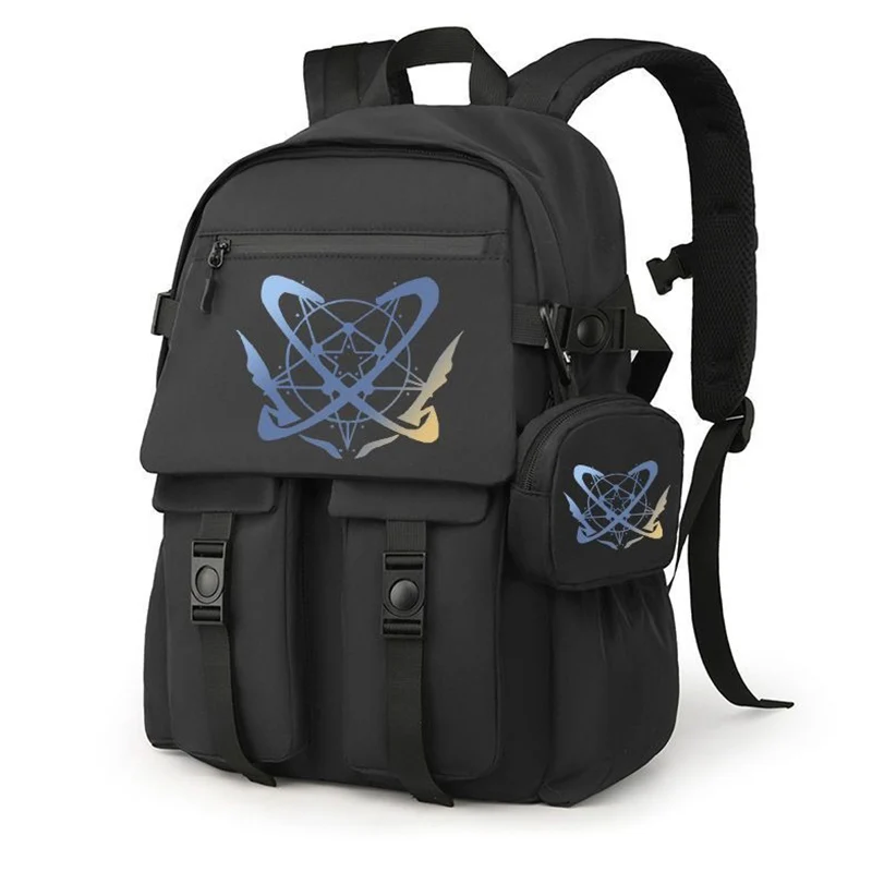 Breathable mesh, 30×45×12cm Black Blue Grey, Honkai Impact 3rd, Student Kids Teens School Bags, Anime Backpacks Girls Boys